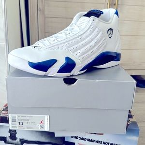 Air Jordan 14 retro blue and white